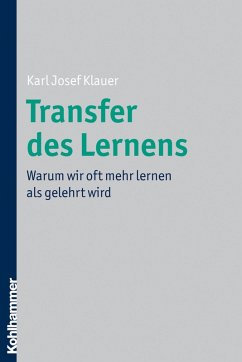Transfer des Lernens (eBook, ePUB) - Klauer, Karl Josef
