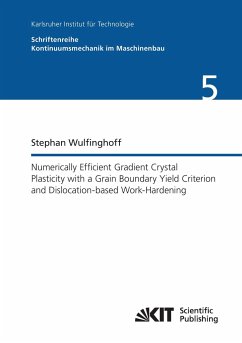 Numerically Efficient Gradient Crystal Plasticity with a Grain Boundary Yield Criterion and Dislocation-based Work-Hardening