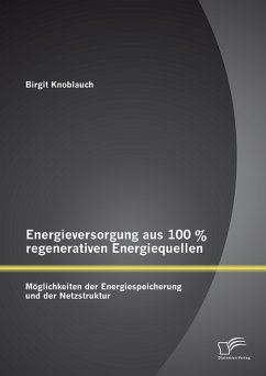 Energieversorgung aus 100 % regenerativen Energiequellen: Möglichkeiten der Energiespeicherung und der Netzstruktur (eBook, PDF) - Knoblauch, Birgit