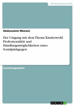 Der Umgang mit dem Thema Kindeswohl. Professionalität und Handlungsmöglichkeiten eines Sozialpädagogen (eBook, PDF) - Meziani, Abdussalam
