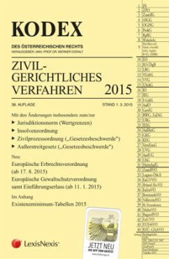 Cover Kodex Zivilgerichtliches Verfahren 2015 (f. Österreich)