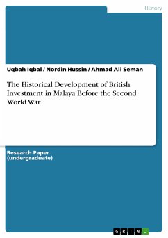 The Historical Development of British Investment in Malaya Before the Second World War (eBook, PDF)