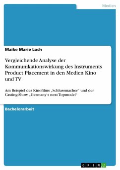 Vergleichende Analyse der Kommunikationswirkung des Instruments Product Placement in den Medien Kino und TV (eBook, PDF)