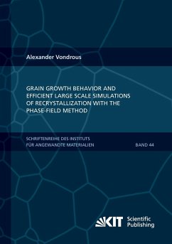 Grain growth behavior and efficient large scale simulations of recrystallization with the phase-field method