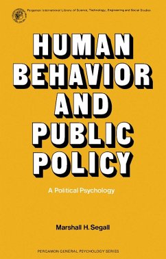 Human Behavior and Public Policy (eBook, PDF) - Segall, Marshall H.