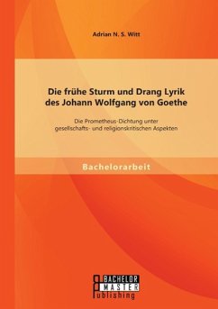 Die frühe Sturm und Drang Lyrik des Johann Wolfgang von Goethe: Die Prometheus-Dichtung unter gesellschafts- und religionskritischen Aspekten - Witt, Adrian N. S.