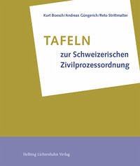 Tafeln zur Schweizerischen Zivilprozessordnung - Boesch, Kurt; Güngerich, Andreas; Strittmatter, Reto