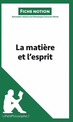 La matière et l'esprit (Fiche notion) - Dominique Coutant-Defer; Lepetitphilosophe