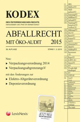 Kodex Abfallrecht und Öko-Audit 2015 Kodex Abfallrecht und Öko-Audit 2015