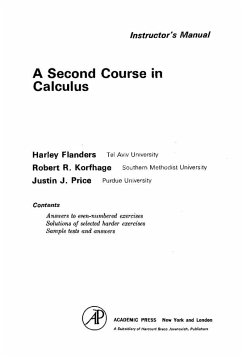 A Second Course in Calculus (eBook, PDF) - Flanders, Harley; Korfhage, Robert R.; Price, Justin J.
