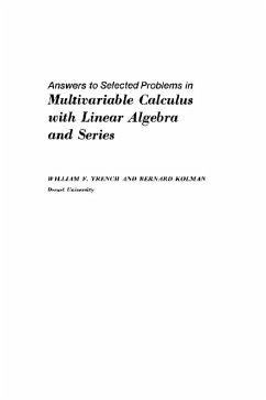 Cover Answers to Selected Problems in Multivariable Calculus with Linear Algebra and Series (eBook, PDF)