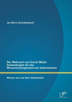 Der Mehrwert von Social Media Anwendungen für das Wissensmanagement von Unternehmen: Wissen von und über Stakeholder - Schenkenbach, Jan Boris