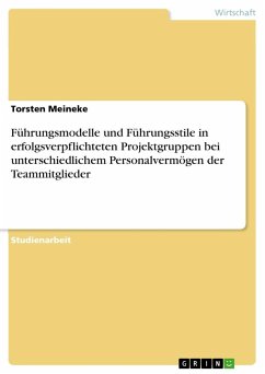 Führungsmodelle und Führungsstile in erfolgsverpflichteten Projektgruppen bei unterschiedlichem Personalvermögen der Teammitglieder - Meineke, Torsten