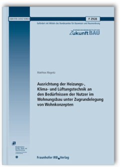Ausrichtung der Heizungs-, Klima- und Lüftungstechnik an den Bedürfnissen der Nutzer im Wohnungsbau unter Zugrundelegung von Wohnkonzepten. Abschlussbericht - Wagnitz, Matthias