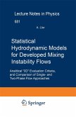 Statistical Hydrodynamic Models for Developed Mixing Instability Flows Statistical Hydrodynamic Models for Developed Mixing Instability Flows