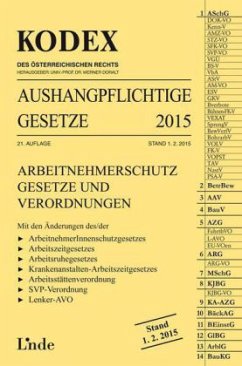 Cover KODEX Aushangpflichtige Gesetze 2015 (f. Österreich)