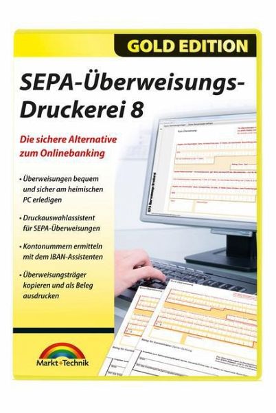 SEPA Überweisungs Druckerei 8, 1 CD-ROM - Software portofrei bei bücher.de