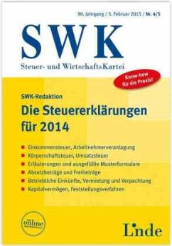 Cover Die Steuererklärungen für 2014 (f. Österreich)