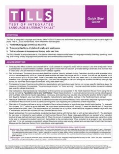 Test of Integrated Language and Literacy Skills(tm) (Tills(tm)) Quick Start Guide - Nelson, Nickola; Plante, Elena; Helm-Estabrooks, Nancy