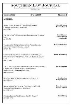 Southern Law Journal, Vol. XXV, No. 1, Spring 2015 - Salsb