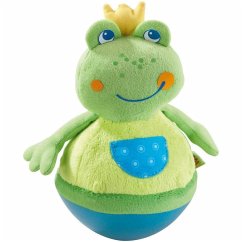 HABA 5859 - Stehauffigur Frosch, Motorikspielzeug aus weichem Veloursstoff mit lustigem Wackel- und Klingeleffekt