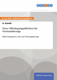 Neue Offenlegungspflichten für Vorstandsbezüge (eBook, ePUB) - Kaindl, A.