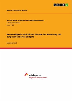 Notwendigkeit zusätzlicher Anreize bei Steuerung mit outputorientierter Budgets - Schard, Johann Christopher
