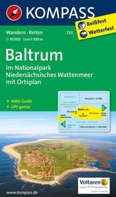 KOMPASS Wanderkarte 730 Baltrum im Nationalpark Niedersächsisches Wattenmeer