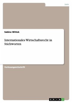 Internationales Wirtschaftsrecht in Stichworten