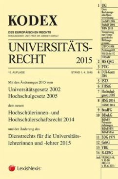 Cover Kodex Universitätsrecht 2015 (f. Österreich)