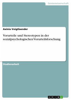 Vorurteile und Stereotypen in der sozialpsychologischen Vorurteilsforschung (eBook, ePUB)