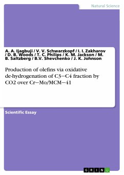 Production of olefins via oxidative de-hydrogenation of C3‒C4 fraction by CO2 over Cr‒Mo/MCM‒41 (eBook, PDF) - Ijagbuji, A. A.; Schwarzkopf, V. V.; Zakharov, I. I.; Woods, D. B.; Philips, T. C.; Jackson, K. M.; Saltzberg, M. B.; Shevchenko, B.V.; Johnson, J. K.