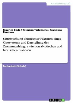 Untersuchung abiotischer Faktoren eines Ökosystems und Darstellung der Zusammenhänge zwischen abiotischen und biotischen Faktoren