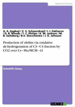 Production of olefins via oxidative de-hydrogenation of C3¿C4 fraction by CO2 over Cr¿Mo/MCM¿41