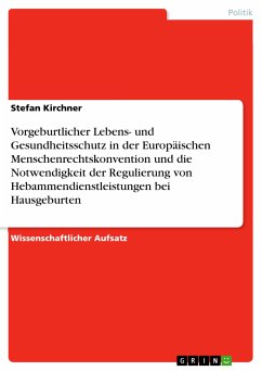 Vorgeburtlicher Lebens- und Gesundheitsschutz in der Europäischen Menschenrechtskonvention und die Notwendigkeit der Regulierung von Hebammendienstleistungen bei Hausgeburten (eBook, PDF)