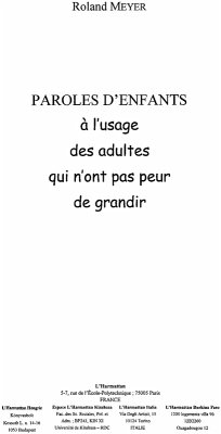 Paroles d'enfants a l'usage des adultes (eBook, ePUB) - Arzalier Francis