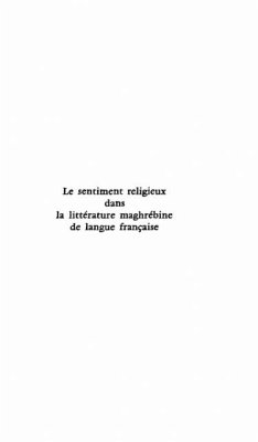 Cover LE SENTIMENT RELIGIEUX DANS LALITTERATURE MAGHREBINE DE LAN (eBook, PDF)