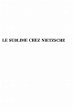 LE SUBLIME CHEZ NIETZSCHE (eBook, PDF) - Bild 1