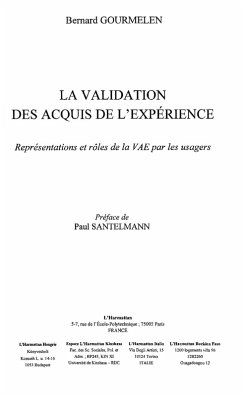 Validation des acquis de l'experience la (eBook, ePUB) Validation des acquis de l'experience la (eBook, ePUB)