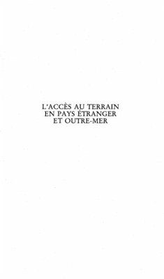L'ACCES AU TERRAIN EN PAYS ETRANGER ET OUTRE-MER (eBook, PDF)