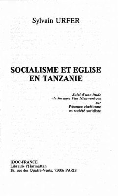 Cover SOCIALISME ET EGLISE EN TANZANIE (eBook, PDF)