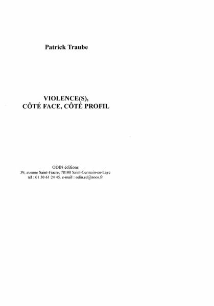 Violences, cote face, cote profil (eBook, ePUB)