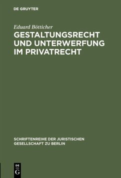 Cover Gestaltungsrecht und Unterwerfung im Privatrecht