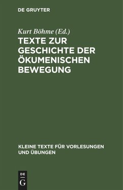 Cover Texte zur Geschichte der ökumenischen Bewegung