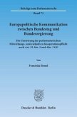 Europapolitische Kommunikation zwischen Bundestag und Bundesregierung