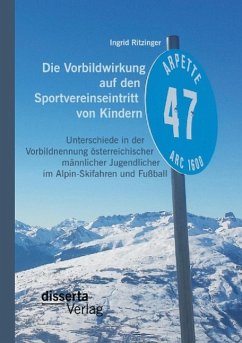 Die Vorbildwirkung auf den Sportvereinseintritt von Kindern: Unterschiede in der Vorbildnennung österreichischer männlicher Jugendlicher im Alpin-Skifahren und Fußball - Ritzinger, Ingrid