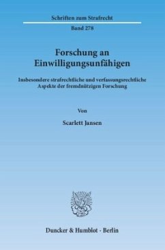 Forschung an Einwilligungsunfähigen - Jansen, Scarlett