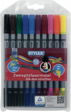 Cover Stylex Zweispitz-Fasermalstifte, 10er Set