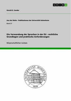 Die Verwendung der Sprachen in der EU - rechtliche Grundlagen und praktische Anforderungen (eBook, ePUB)