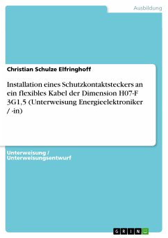 Installation eines Schutzkontaktsteckers an ein flexibles Kabel der Dimension H07-F 3G1,5 (Unterweisung Energieelektroniker / -in) (eBook, PDF)